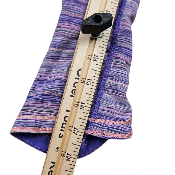 Lululemon Run Top Speed Crop Space Dye Twist Pink Purple Leggings Capris Size 6 - Picture 6 of 10
